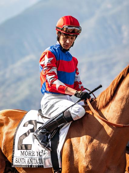 More Ice, with Geovanni Franco in the saddle, in the Santa Anita Derby on April 6, 2019 (Christian Murillo)