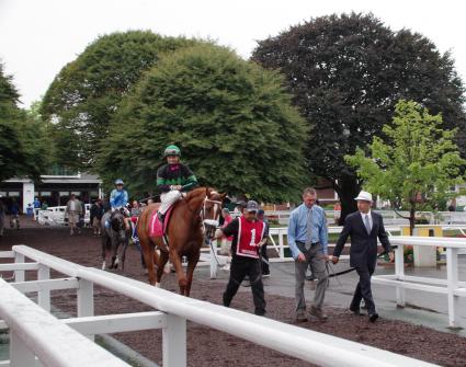 Harbour Way, with Albin Jimenez in the saddle, breaks her maiden in race 1 at Monmouth Park on July 15, 2018