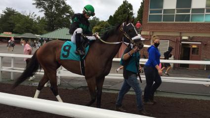 Highwaytwentyseven, with Antonio Gallardo up, in race 13 on Sunday August 16, 2020 (Christopher Driscoll)