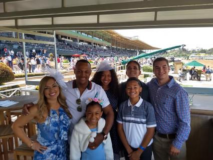 Former MLB player Adrián Beltré posing with Kenwood Racing at Santa Anita on April 6, 2019