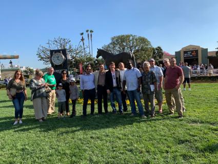 Kenwood co-owners in the paddock for More Ice in the Zuma Beach Stakes at Santa Anita on October 8, 2018