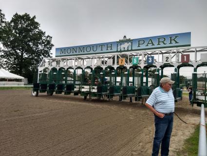 Smarty Cat and Rapstorerocks working from the gate at Monmouth Park on August 17, 2019